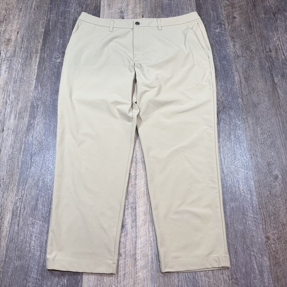 Lululemon ABC Classic Fit Trouser Ankle Length Pants Mens 36x28 Khaki Warpstreme